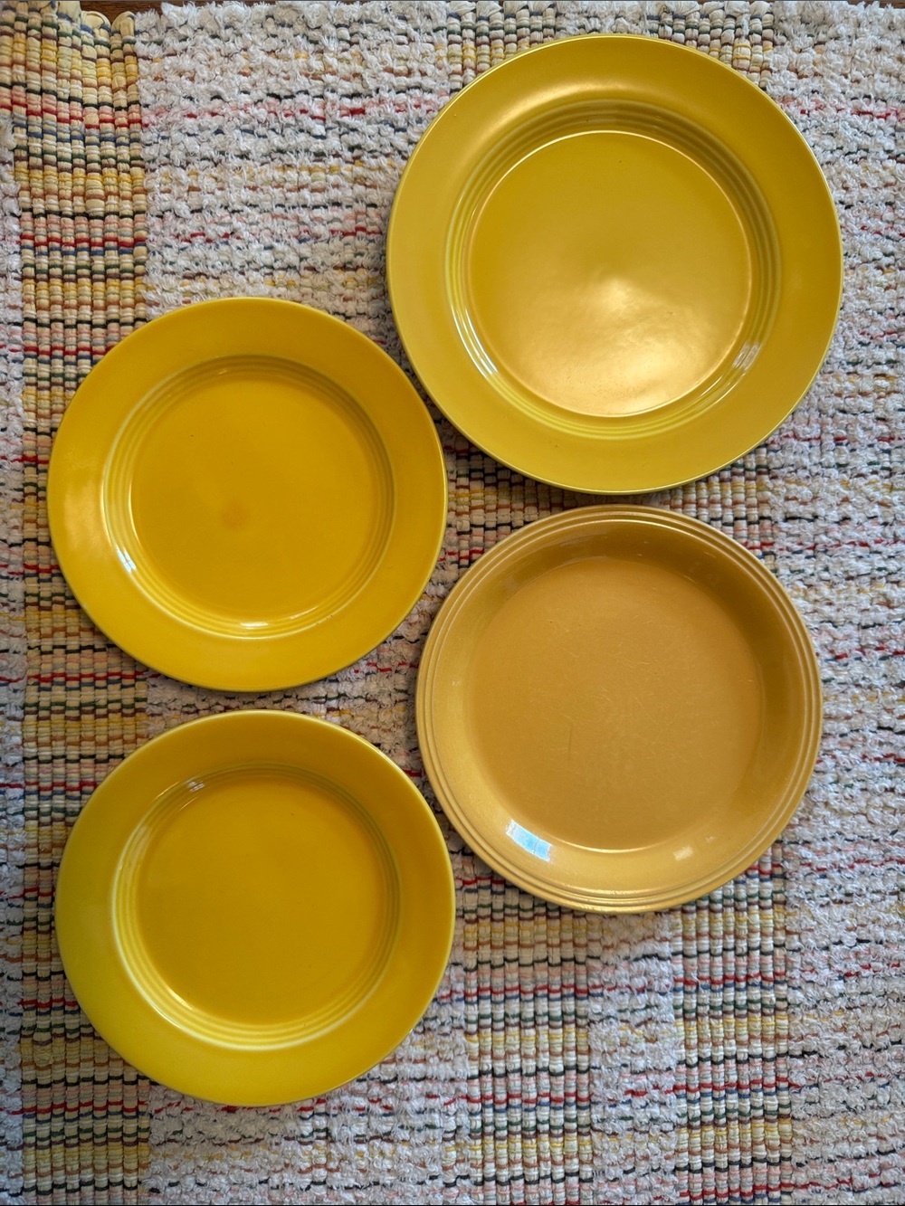 VTG Yellow Harlequin by Fiesta 4-Plate Bundle